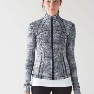 Lululemon Define Jacket Luon Spray Jacquard White‎ Black Size 8